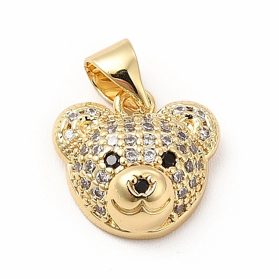 Rack Plating Brass Micro Pave Cubic Zirconia Charms KK-G456-23G-02-1