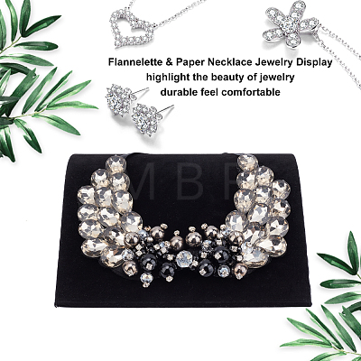 Flannelette & Paper Necklace Jewelry Display ODIS-WH0020-72-1