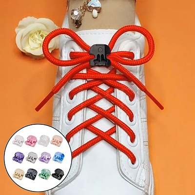 12 Pairs 12 Colors Plastic Shoelaces Buckle Lock FIND-FG0003-90-1