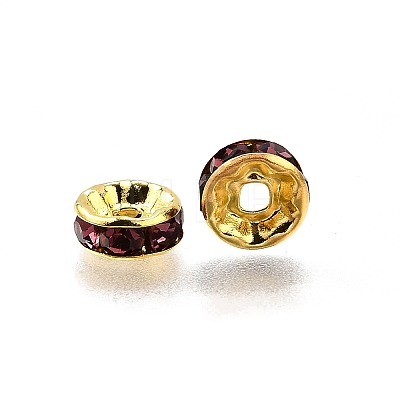 Brass Rhinestone Spacer Beads RB-A014-Z8mm-10G-1