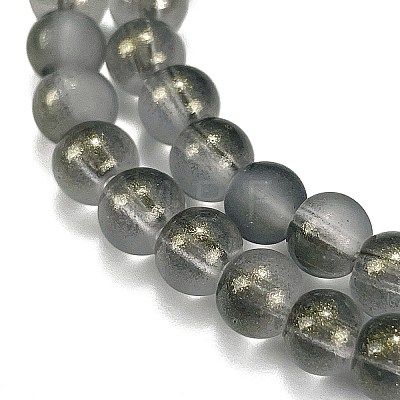 Frosted Transparent Glass Bead Strands GLAA-P065-6mm-12-1