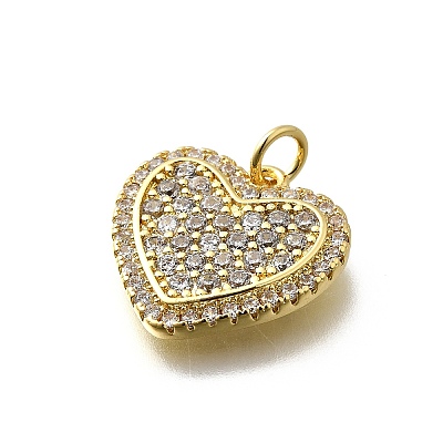 Brass Micro Pave Cubic Zirconia Pendants KK-P295-24G-1