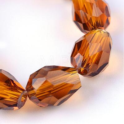 Transparent Glass Bead Strands GLAA-R024-6x8mm-M-1