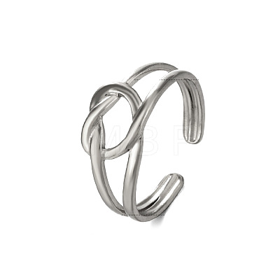 Stainless Steel Open Cuff Rings PW-WGC25DA-02-1
