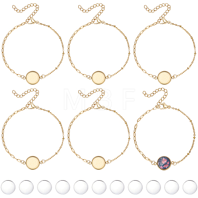 16Pcs 304 Stainless Steel Paperclip Chain Satellite Chain Bracelet Making BJEW-SP0001-32B-1