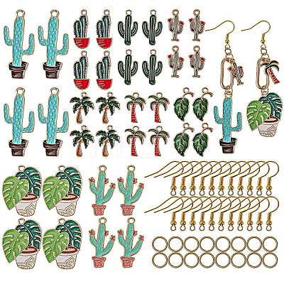 DIY Cactus Dangle Earrings Making Kit DIY-SZ0006-35-1