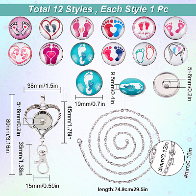 DIY Interchangeable Dome Office Lanyard ID Badge Holder Necklace Making Kit DIY-SC0021-97D-1