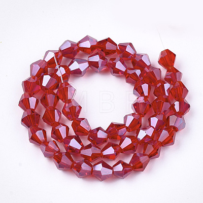 Electroplate Glass Beads Strands X-EGLA-Q118-6mm-A07-1