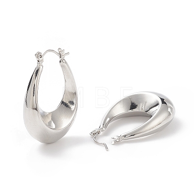 Brass Teardrop Thick Hoop Earrings for Women EJEW-I270-07P-1