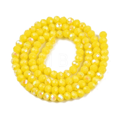 Electroplate Opaque Solid Color Glass Beads Strands EGLA-A044-P4mm-L04-1