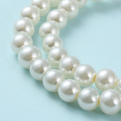 Baking Painted Pearlized Glass Pearl Round Bead Strands X-HY-Q330-8mm-02-1