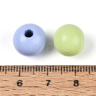 Easter Spray Painted Schima Wood Beads WOOD-T033-03M-02-1