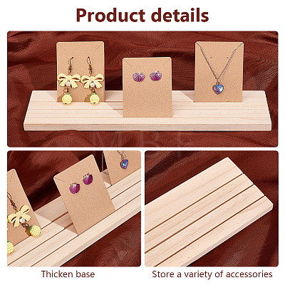 Wood Holder Stand for Earring Display Card ODIS-WH0038-81-1