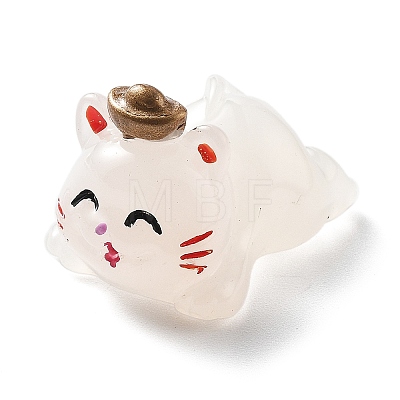 Luminous Resin Lucky Cat Display Decorations DJEW-P020-01A-1