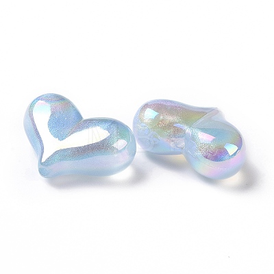 UV Plating Rainbow Iridescent Acrylic Beads OACR-C010-01B-1