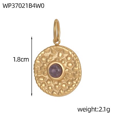 304 Stainless Steel & Natural & Synthetic Gemstone Beaded Pendants STAS-OY010-26G-1