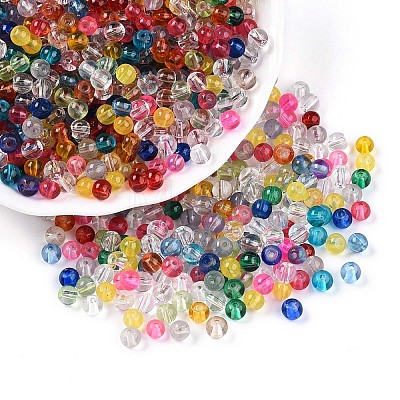 Baking Painted Transparent Glass Beads DGLA-Q022-4mm-M-1