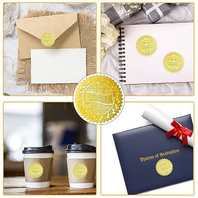 34 Sheets Self Adhesive Gold Foil Embossed Stickers DIY-WH0509-031-1