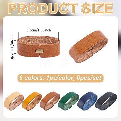 6Pcs 6 Colors Cowhide Belt Loop Keepers FIND-PH0061-97-1