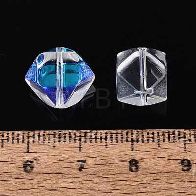 Electroplate Transparent Glass Beads EGLA-Q140-01-A09-1