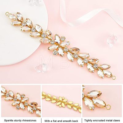 1Pc Shiny Flower Rhinestone Trim DIY-FG0003-35-1