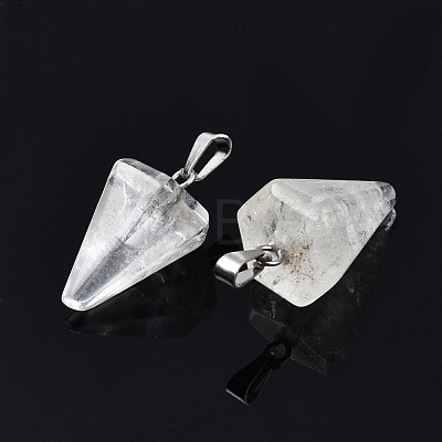 Cone/Spike/Pendulum Natural Quartz Crystal Pendants G-R278-84-1