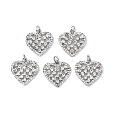 SHEGRACE Brass Micro Pave Clear Cubic Zirconia Pendants XGRQ2C704-412P-1