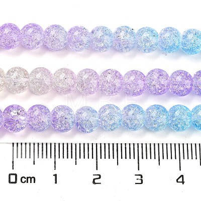 Spray Painted Crackle Glass Beads Strands DGLA-C002-6mm-07-1