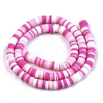 Handmade Polymer Clay Beads Strands CLAY-R089-6mm-093-1