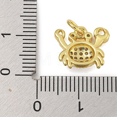 Marine Theme Rack Plating Brass Micro Pave Cubic Zirconia Pendants KK-I718-28G-02-1