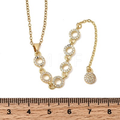 Brass Micro Pave Clear Cubic Zirconia Geometric Pendant Y Tassel Necklaces NJEW-P350-01B-G-1