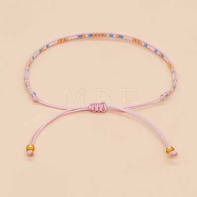 Bohemian Braided Adjustable Glass Seed Beaded Bracelets LS-EX8332-4-1
