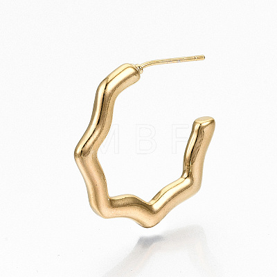 Brass Half Hoop Earrings X-KK-R117-022-NF-1