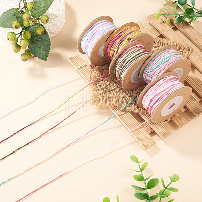 5 Rolls 5 Colors Segment Dyed Macrame Cotton Cord OCOR-TA0004-05A-1