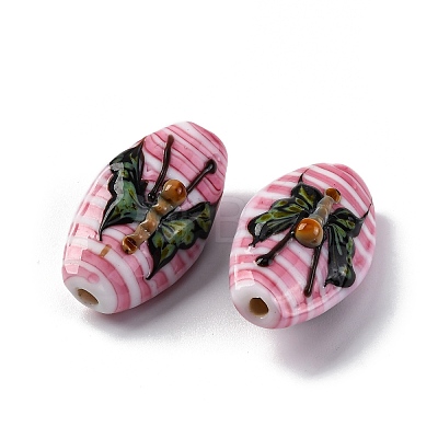 Oval Handmade Lampwork Beads  LAMP-G137-D07-1