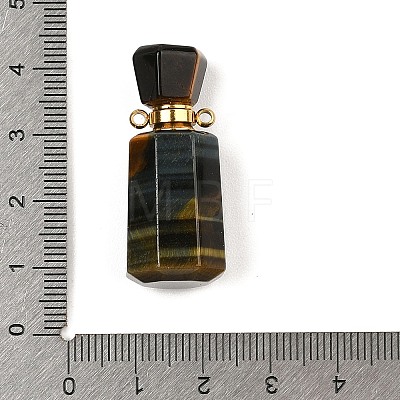 Natural Tiger Eye Perfume Bottle Pendants G-P554-G04-1