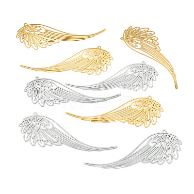 8Pcs 2 Colors Brass Filigree Big Pendants KKC-TA0001-07-1