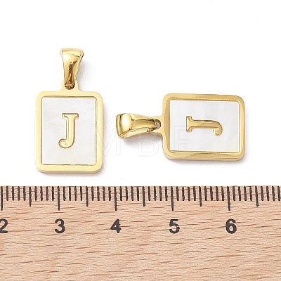 Ion Plating(IP) 304 Stainless Steel Pave Shell Pendants X-STAS-G327-01G-J-1