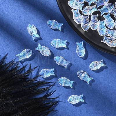 35Pcs Transparent Spray Painted Glass Beads GLAA-YW0001-69A-1