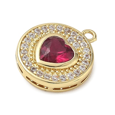 Brass Micro Pave Cubic Zirconia Pendants KK-CBA74BF-12G-01B-1