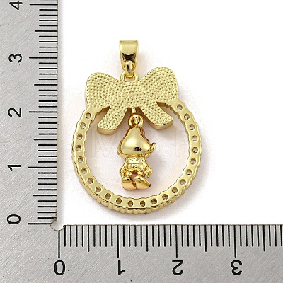 Christmas Brass Micro Pave Cubic Zirconia Pendant KK-H468-01B-01G-1