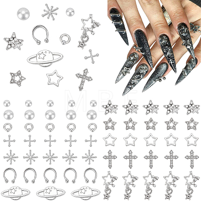 145Pcs 3 Styles Plastic & Resin & Zinc Alloy Rhinestone Cabochons MRMJ-SP0001-41-1