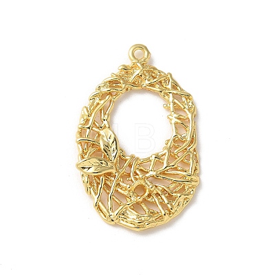 Brass Micro Pave Cubic Zirconia Pendants KK-P290-52G-01-1