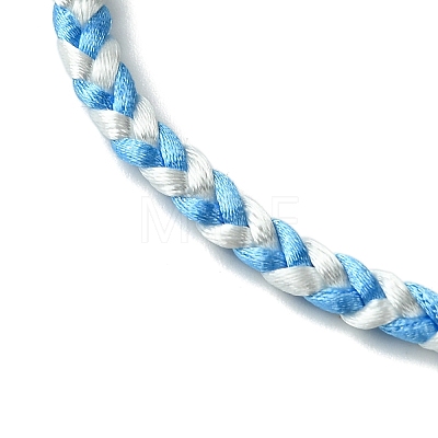 2Pcs 2 Colors Nylon Cord Braided Wave Cord Bracelets BJEW-JB10743-1