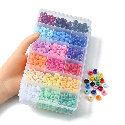702pcs 18 Colors Opaque Plastic Beads KY-YW0001-41-1