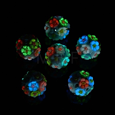 Luminous Resin Pave Rhinestone Beads RESI-C048-01C-1