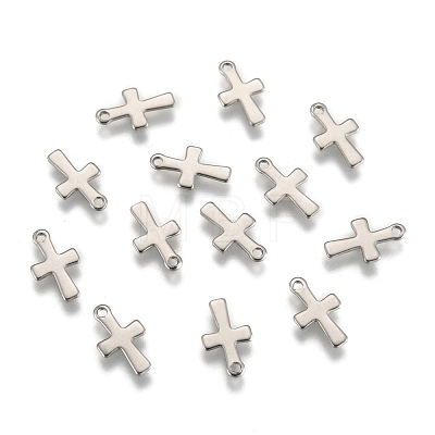 Tarnish Resistant Stainless Steel Tiny Cross Charms STAS-Q168-07-1