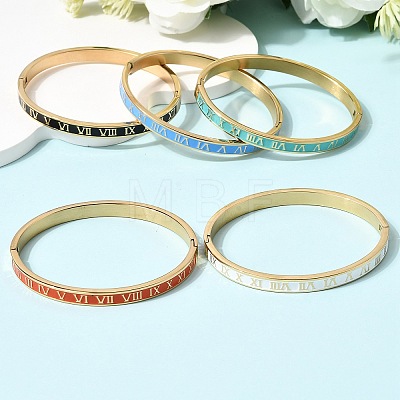 304 Stainless Steel Enamel Hinged Bangles BJEW-D408-45G-1