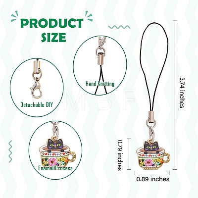 Alloy Enamel Mobile Strap HJEW-SW00025-02-1