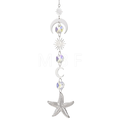 Glass Hanging Suncatchers HJEW-JM04583-1